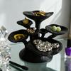 Black Mushroom Jewelry Stand 3D Printed 7-Tier Jewelry Holder Desktop Earring Tree for Rings Necklaces Bracelets