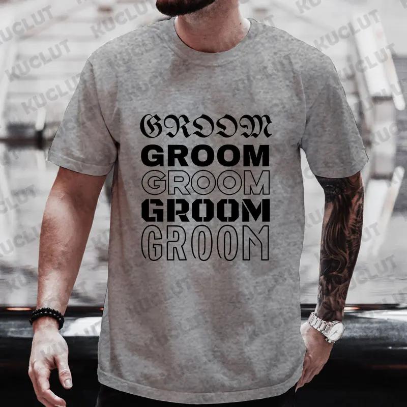 Team Groom Squad T-shirt Engagement Wedding Graphic Y2k Evg Tops Best Man Blouses Boyfriend Single Farewell Bachelor Party Tees