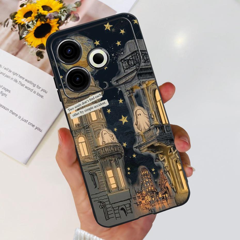 Модный Чехол 2024 года Для Tecno Pova 6 Neo Черный Силиконовый Мягкий ТПУ Задняя Крышка Для Tecno Pova 6Neo 4G Чехлы Для Телефона