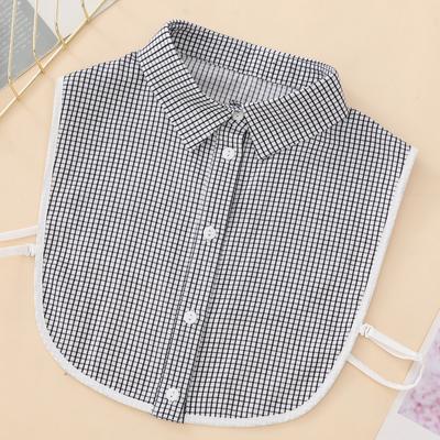 Autumn-winter Plaid Fake Collars with White Trim—decorative, Versatile for Women's Sweaters.