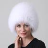 Natural Winter Fox Fur Hats Women Real Silver Fox Knit Beanie Hat Balaclava Lady Winter Snow Cap Luxury Brand Caps Gorro Masculi