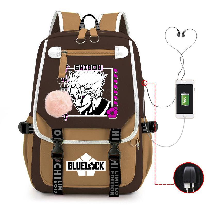 Blue Prison Anime School Bag College Wind Large Capacity Middle School Student Usb Backpack