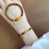 New Caramel Colored Bell Orchid Hand String Plain Circle Honey Wax Imitation Hotan Jade Bracelet