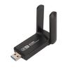 1800Mbps Dual Band WiFi Adapter with Dual 3dbi Antennas 2.4G 5G USB3.0 Plug and Play USB WiFi 6 Adapter for Laptops