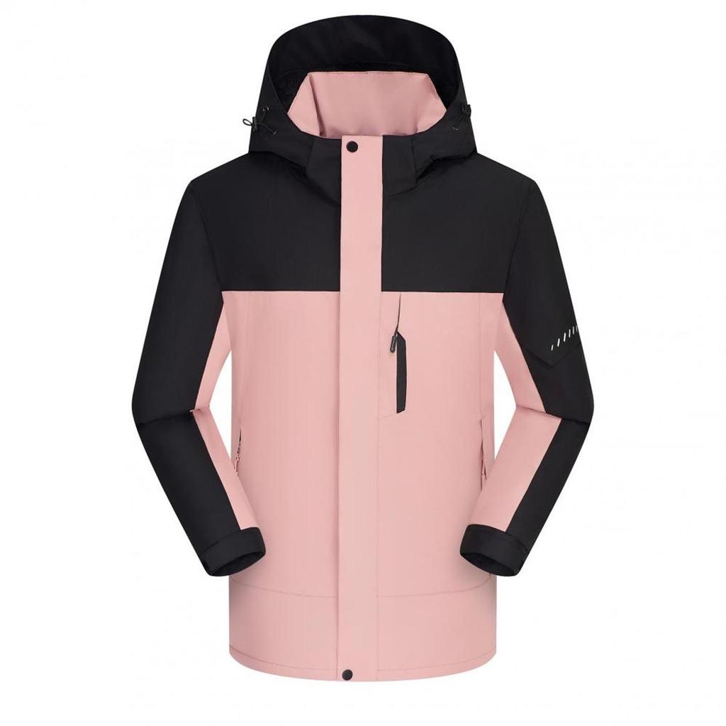 Thickened Fleece-Lined Storm Jacket: Windproof, Warm, Couple Style, Customizable Logo for Outdoor Workwear.