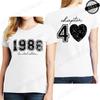 Short Sleeve T-Shirts for Women 40th Birthday Regular Sportswear Vintage 1986 40 Bday Women's Stretch Polyester Casual Creative
