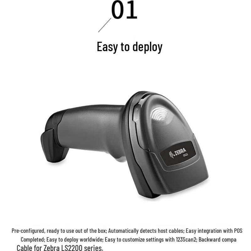Zebra DS2208 Wired 2D Barcode Scanner with Stand