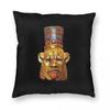 Egypt Golden Bes Head Square Pillowcase Polyester Linen Velvet Pattern Zip Decorative Sofa Cushion Cover