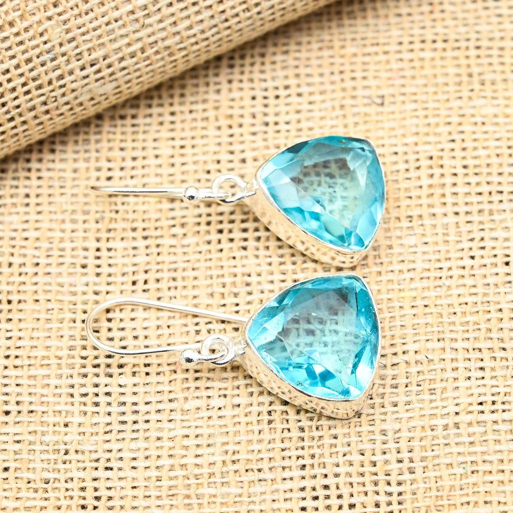 Прекрасные серьги из чистого серебра 925 пробы с драгоценным камнем ручной работы для свадебного подарка