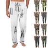 Мужские трикотажные модные повседневные брюки с напечатанным карманом, пижамные брюки