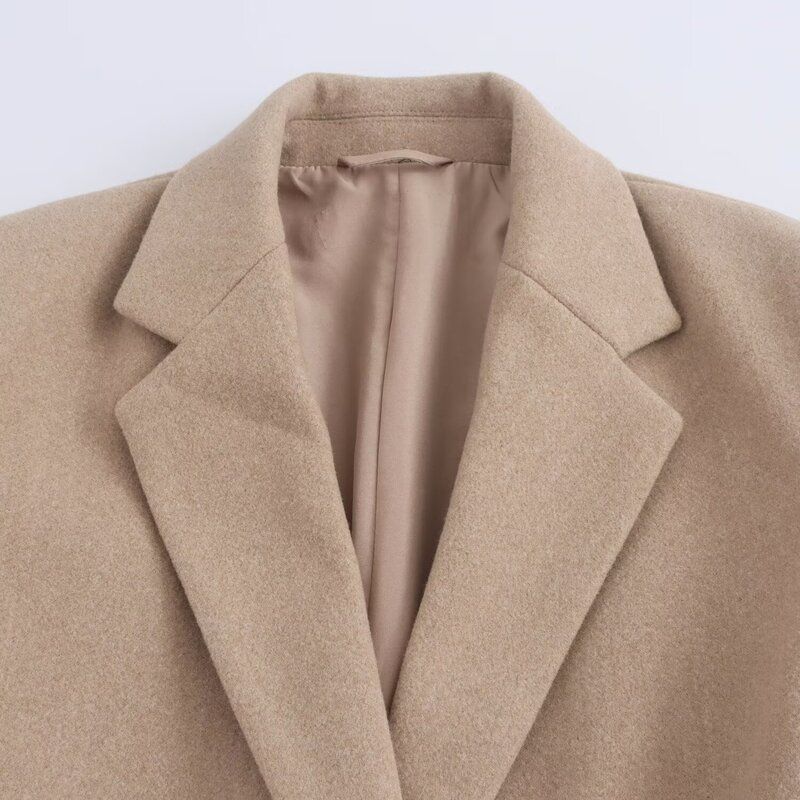 Fashion Style 2024 Autumn New Arrival Women's Easiest for Match Long Sleeves Lapel Mid-Length Soft Coat Outwear 8073260