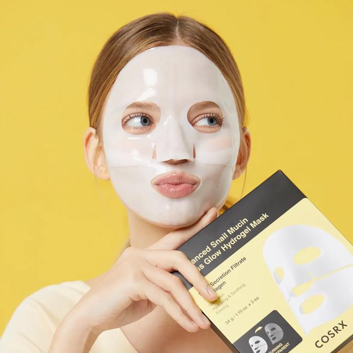 COSRX Улучшенная гидрогелевая маска с муцином улитки Glass Glow 34 г*3 шт.