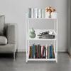 3-Tier Steel Shelf Bookcase,White Free Standing Storage Rack 43*24*76cm for Storing Books,Potted Plants