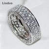 Классическое кольцо Lindon для женщин с цирконом круглой формы, подарок на свадьбу, размер 6-10
