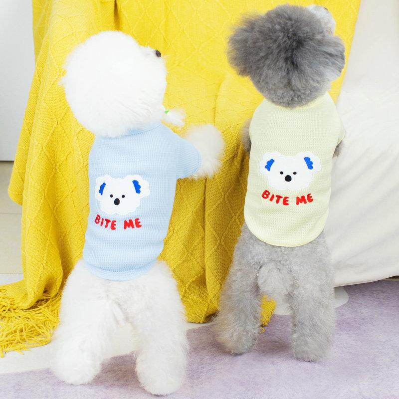 Cute Bear Puppy Vest Breathable Cool Dog Clothes for Small Medium Dog Cat T-Shirt Chihuahua French Bulldog Yorkies