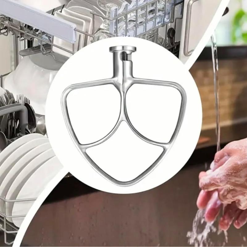 Heavy Duty Stainless Steel Flat Beater Replacement for 4.5-5QT Bowl Lift Stand Mixer Easy Attachment Accessories