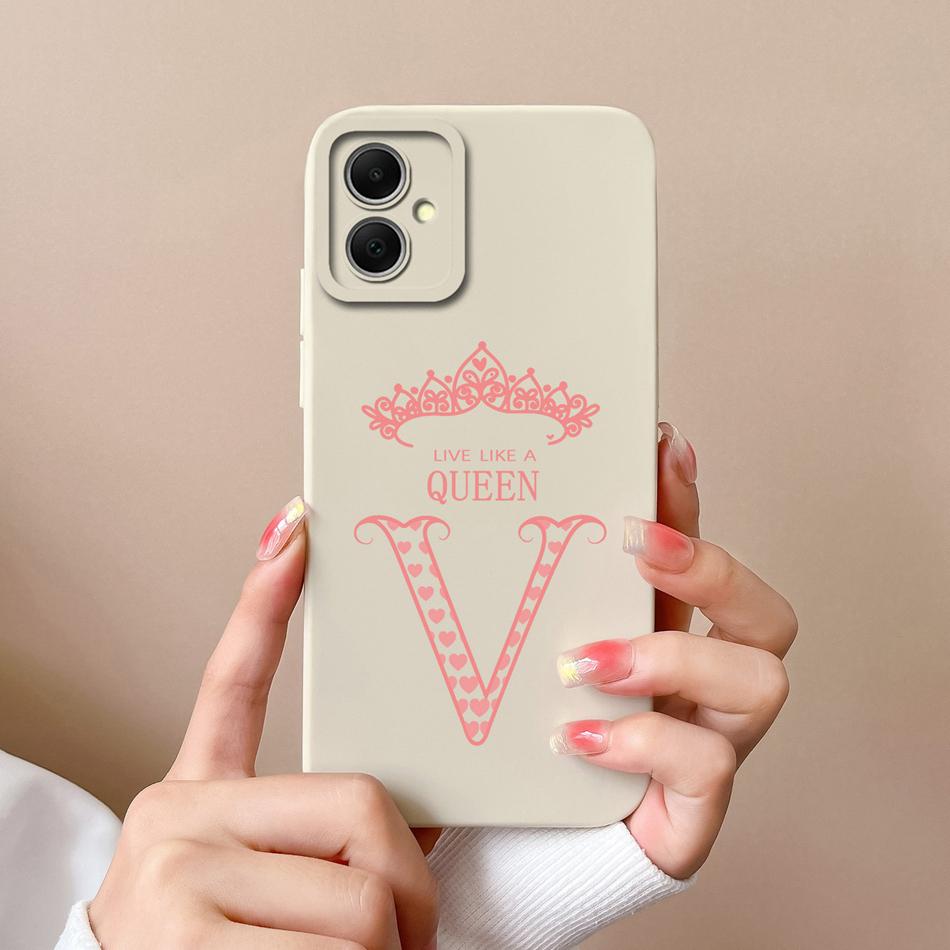For Samsung Galaxy A06 Case A-Z Letter Upgrade Camera Protection Soft Liquid Silicone Bumper For Samsung A 06 Back Cover Funda