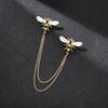 Korean Style Men's Blazer Brooch with Scissors-Shaped Metal Chain Accessory