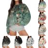 Women's Casual Fashion Print Round Neck Loose Long Sleeve Sweatshirt Top