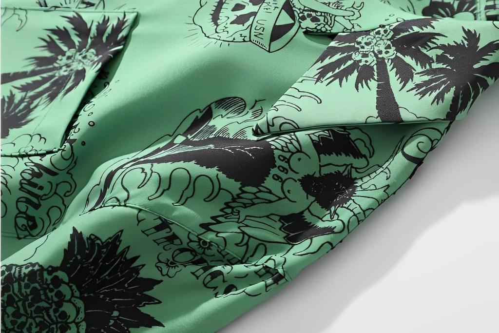 Short Sleeve Aloha All Pattern Button Down Big Brother Fashionable Print Open Button Palm Floral Funny Ora Casual Loose Casual Open Slightly Badass