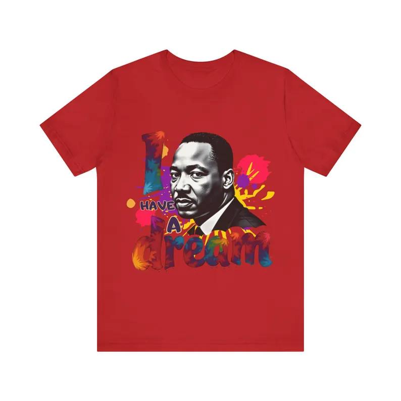 Martin Luther King T Shirt Europe United States Fashion Men Women Short Sleeve Tees Streetwear Loose Casual Retro Trend Portrait