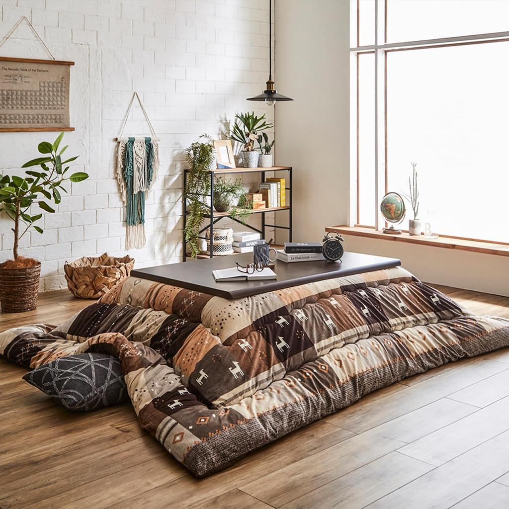 IKEHIKO Kotatsu Comforter, Square, Cynthia, Approx. 205 X 205 Cm, Brown, Washable, Made In Japan #5189119