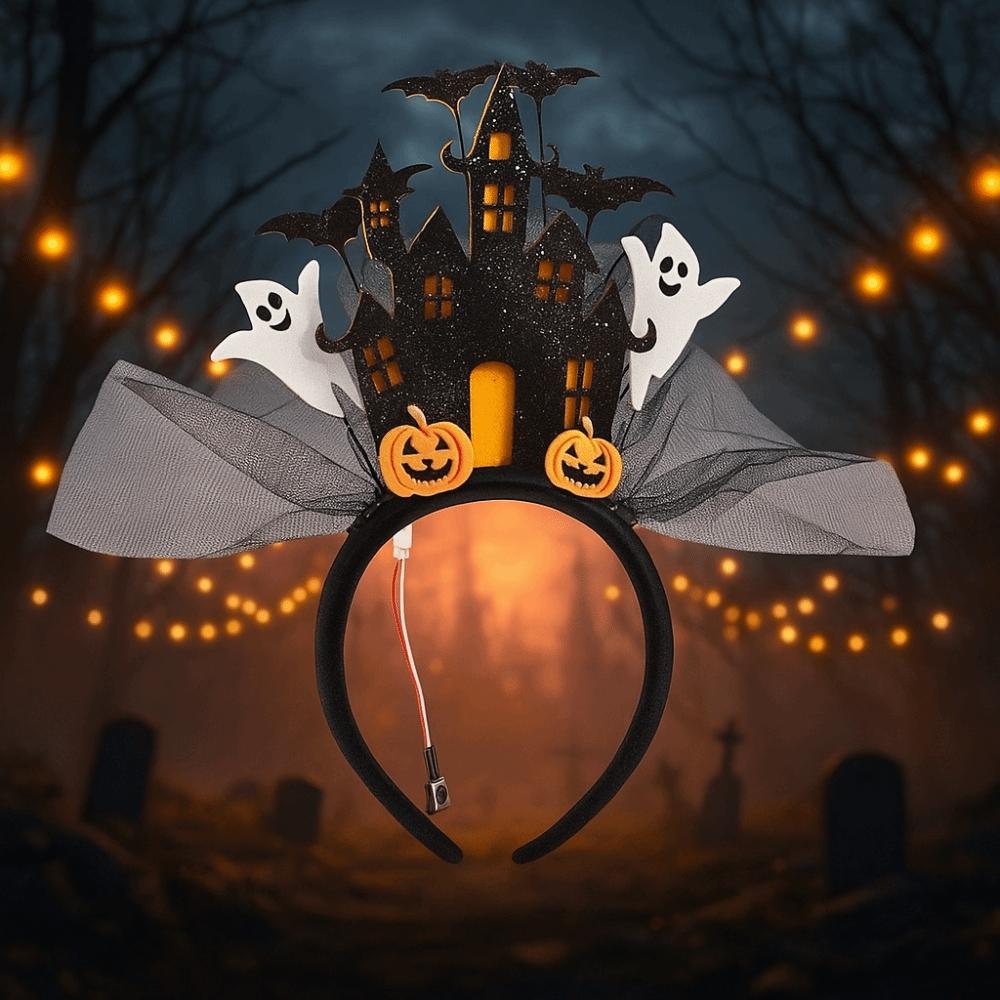 Castle Halloween Hair Hoop White Ghost Ghost Hairband Funny Halloween Headband Photography Props
