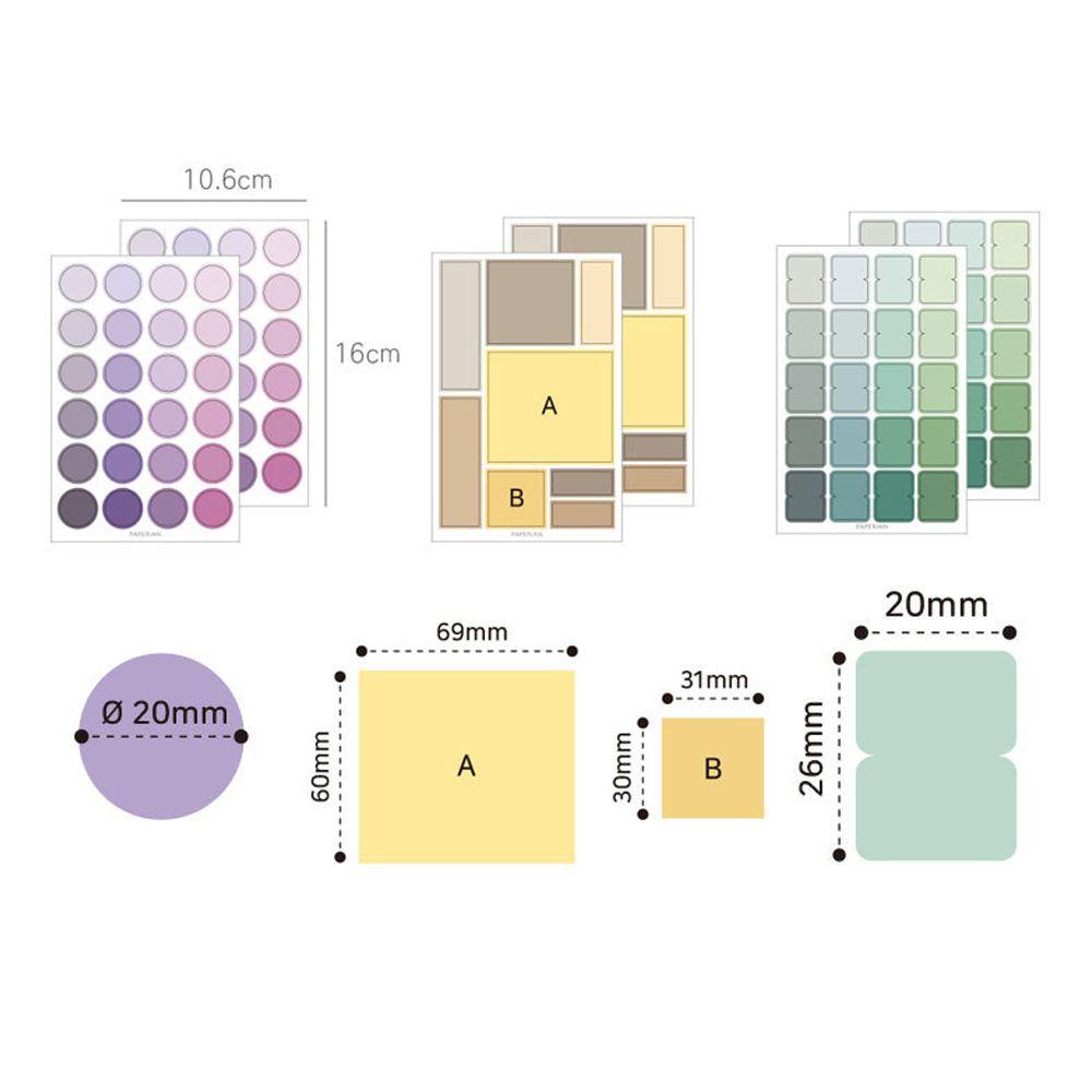 Stationery Solid Color Albums Decor Adhesive Sticker Basic Label Scrapbooking Paper Sticker