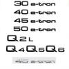 3D ABS буквы автомобильные значки эмблемы наклейка для Q2 Q2L Q3 Q3L Q4 Q5 Q6 Q7 Q8 30 35 40 45 55 e-tron 45etron 50etron логотип наклейка