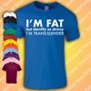 Я толстый, но худой Транс-стройный Мужская футболка Смешной подарок Топ Подарок Папа Муж