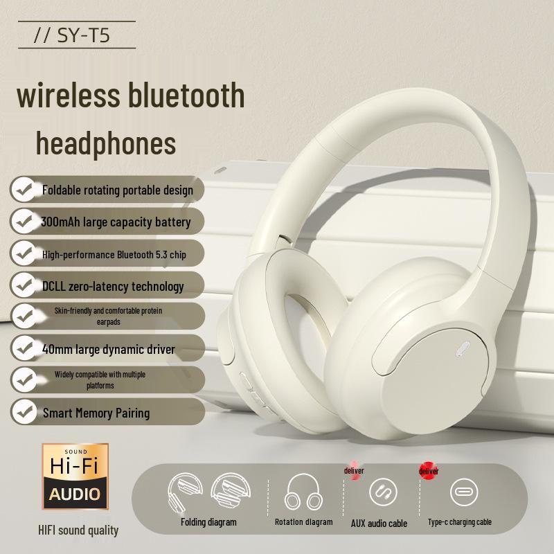 Универсальные беспроводные Bluetooth-наушники закрытого типа с шумоподавлением