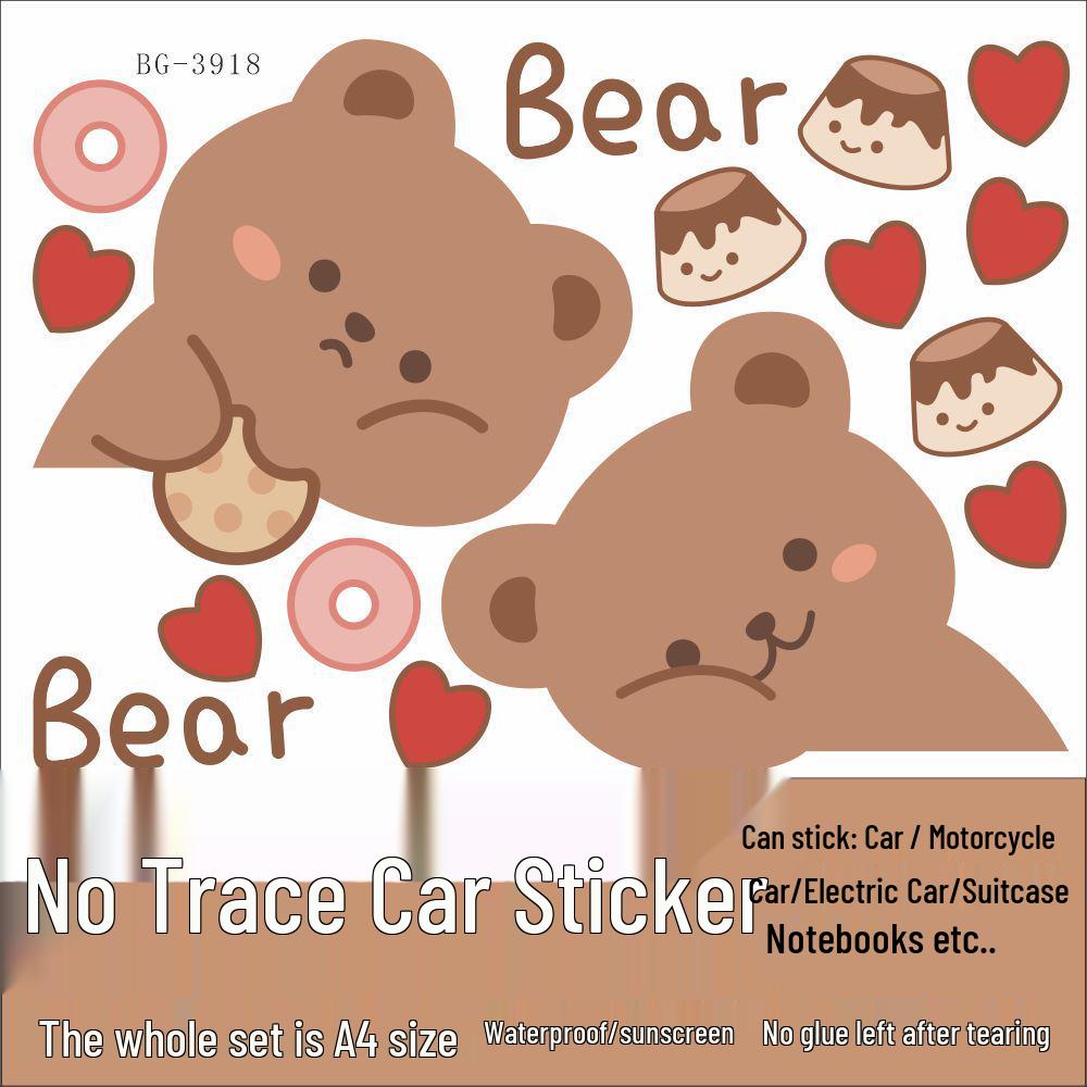 Cookie Bear Electric Car Sticker - Waterproof Scratch Cover for Aima, Sunny, Luna, Yade