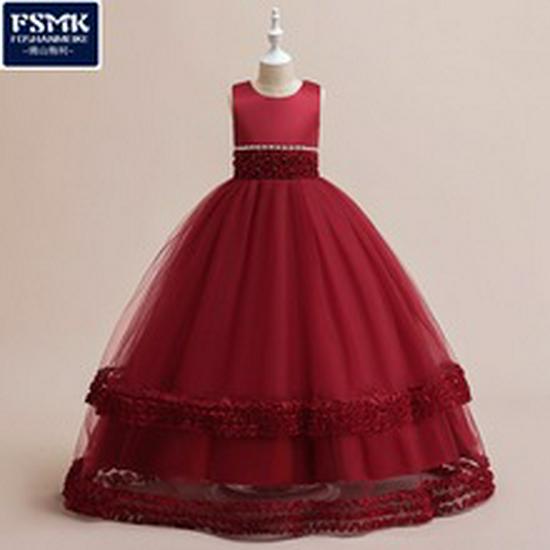 Платье принцессы на одно плечо с пайетками и пышной юбкой для девочек