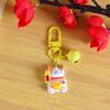Mini Plutus Cat Keychain Resin Fortune Cat Pendant Cute Maneki-neko Keyring  Car