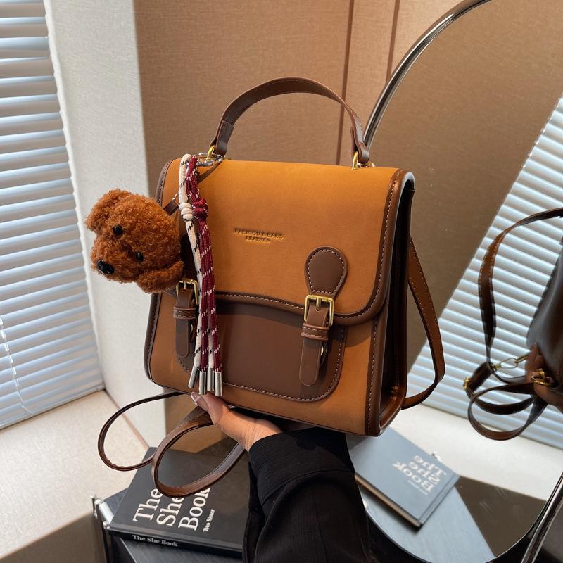 Осенне-зимний ретро женский рюкзак 2024 новый универсальный рюкзак изысканный мини контрастного цвета школьный рюкзак