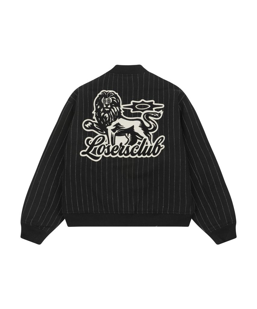 Losers Club Striped Wool Varsity Jacket Black