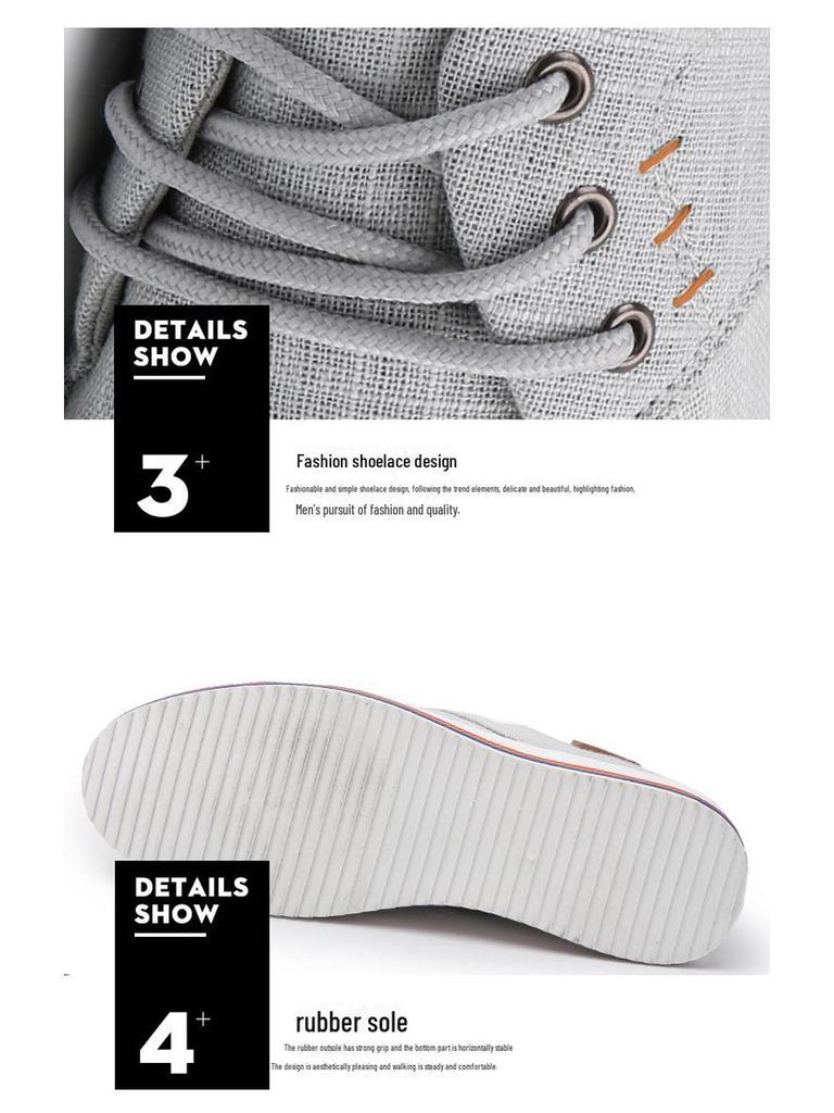 Летняя льняная повседневная обувь большого размера на шнуровке для занятий спортом на открытом воздухе