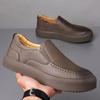 Luxury Men's Shoes Genuine Leather Shoes Rubber Soft Soles Loafers Light Walking Shoes for Men British Style Casual Moccasins