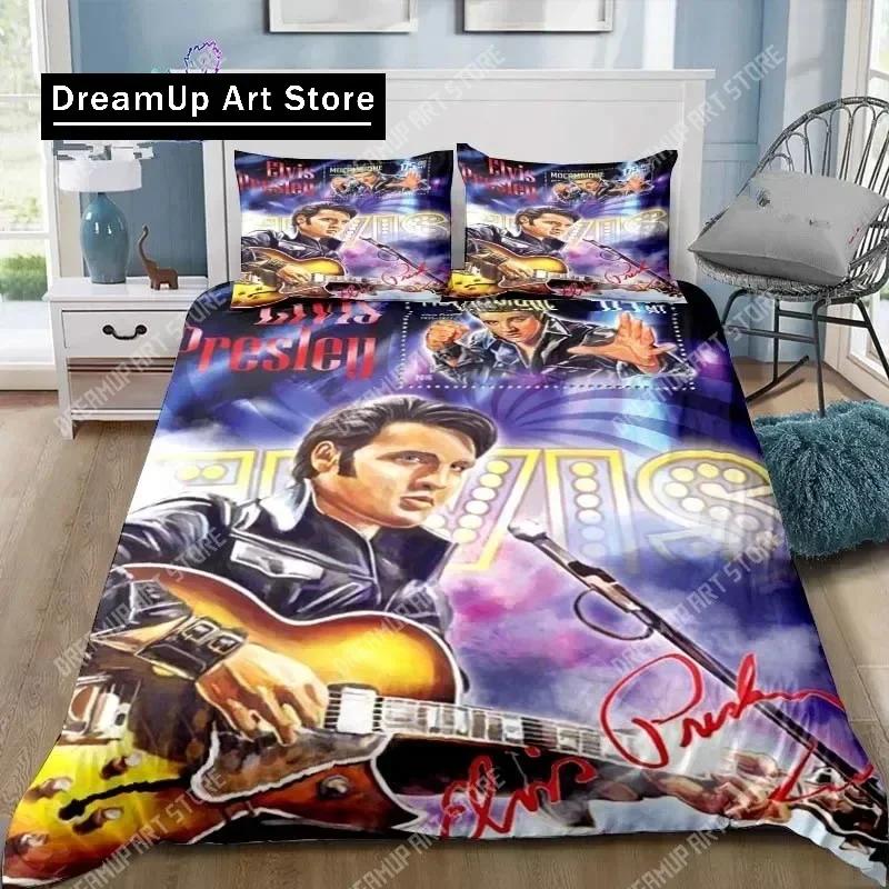 Poster Collection E-Elvis Presley Bedding Set Single Twin Full Queen King Size Bed Set Adult Kid Bedroom Bedding Gift