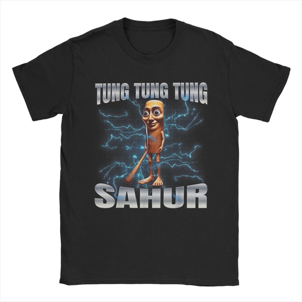 Футболка мужская Tung Tung Tung Sahur Новинка Короткий рукав Круглый вырез Хлопок Летняя одежда
