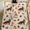 1Pc 2D FLAT Autumn Forest Print Flannel Blanket,High quality Comfortable for All Seasons,Home Decor,Warmth and Comfort,Perfect for Christmas Gifts