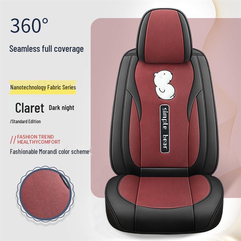 Car Seat Cushion - Universal Leather Cartoon Design for Emgrand Binrui, Xingrui, Vision, Boyue, Haoyue (5-Seater)