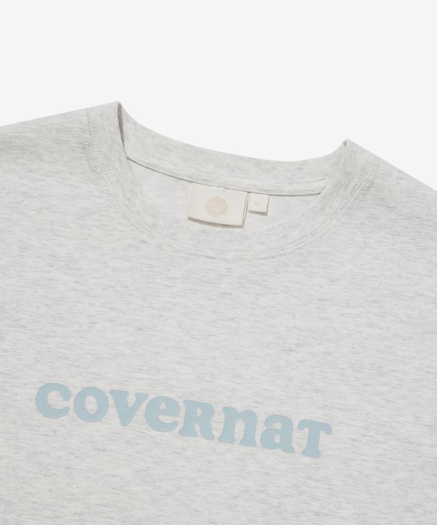 COVERNAT WOMAN Хлопковая футболка с логотипом Cooper, меланжево-серый
