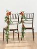 2Pcs Wedding Chair Decorations Aisle Floral Swag Artificial Pew Flowers Hanging Garland for Ceremony Church Rose Floral Faux Arrangement Party Decor
