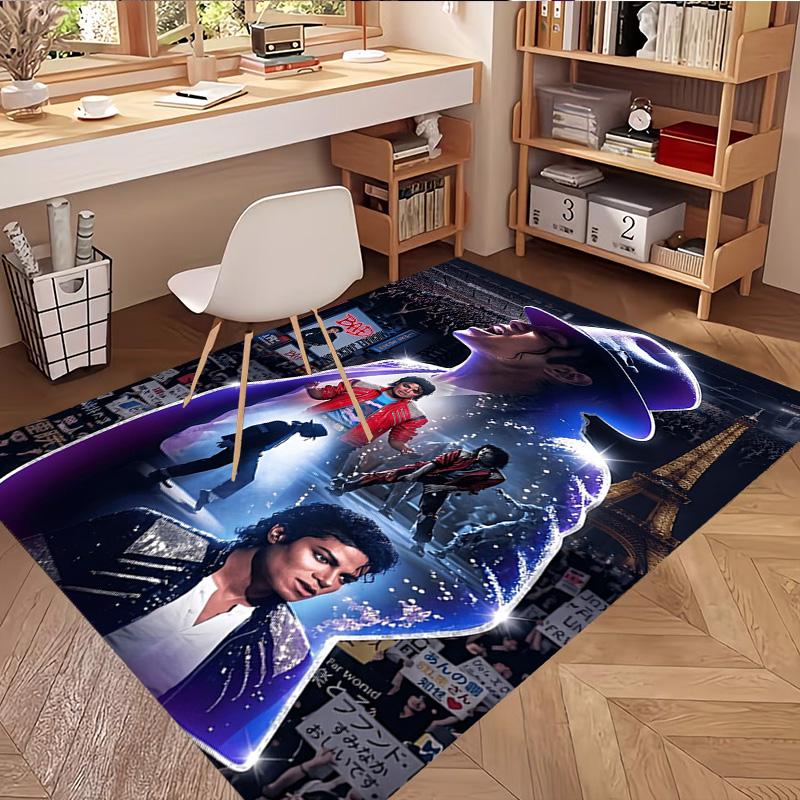 Michael Jackson Print Rug, Washable Floor Carpet, For Entryway Dorm Laundry Room Office Study, Home Decor Birthday Christmas Gift