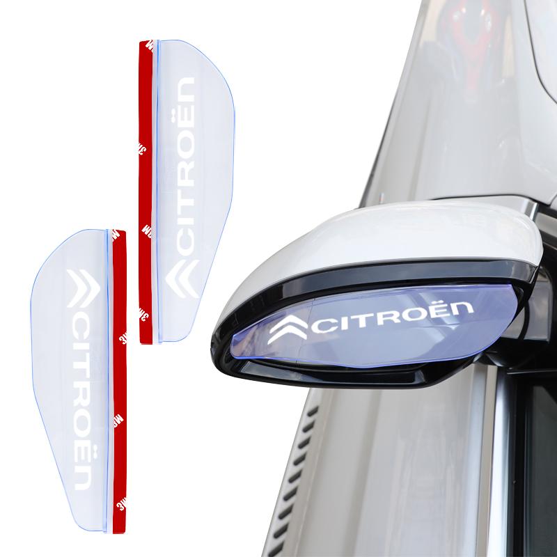 2Pcs PVC Car Rearview Mirror Rainproof Eyebrow Deflectors For Citroen C1 DS3 C2 C3 Vts C4 Saxo C4L C5 C6 C8 Xsara C3-XR Picasso zm4