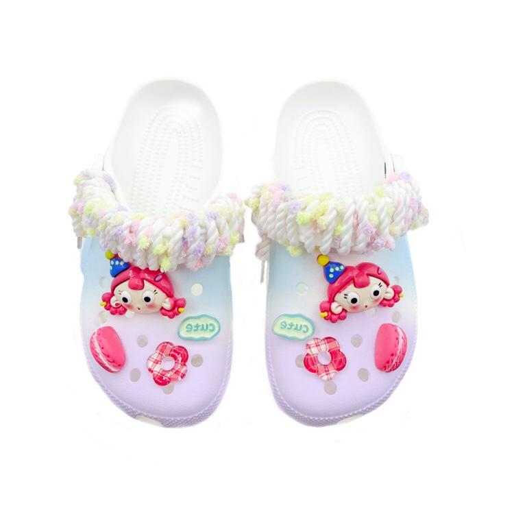 Crocs Классические клоги EVA клоунский ассортимент нишевый дизайн для путешествий пляжа уличная мода тренд дырочные туфли унисекс стиль фиолетовый синий