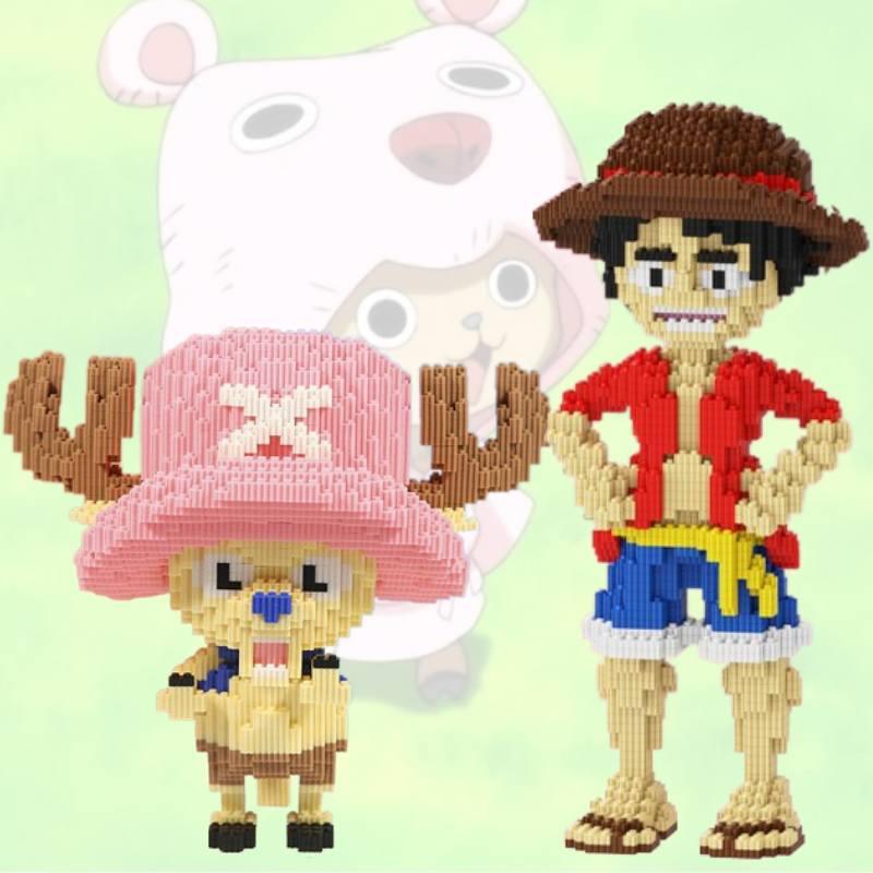 One Giant Piece Building Blocks Puzzle Toy Luffy Chopper Anime Abs Material