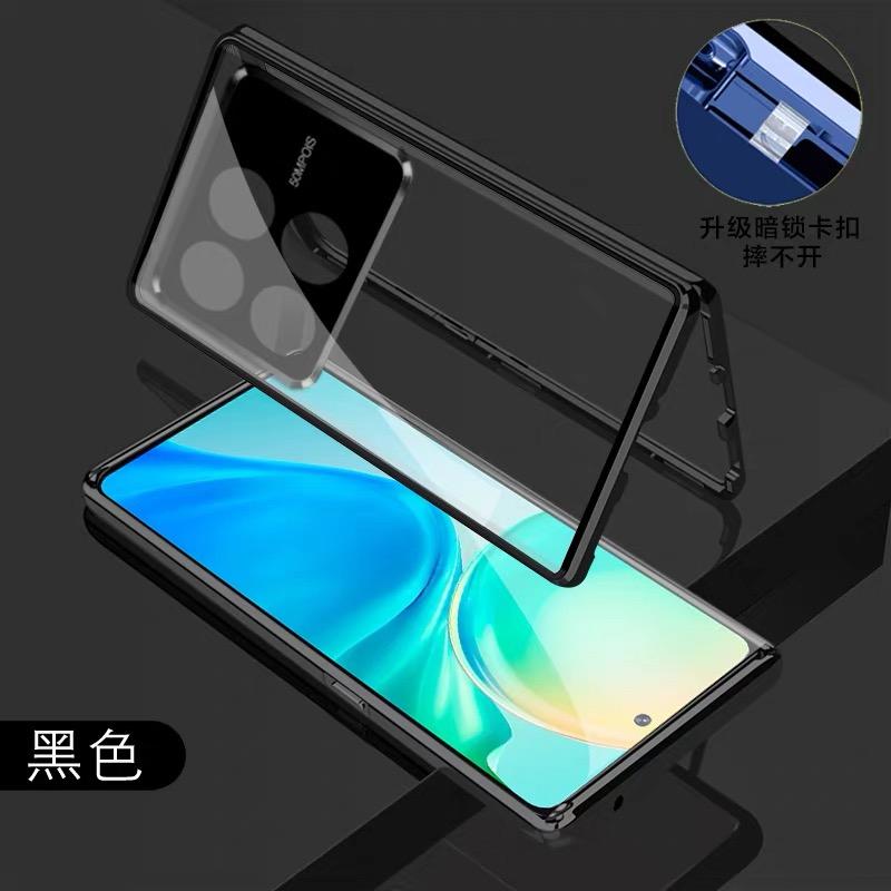 Металлическая рама 360 Полная защита Чехол Для POCO F8 Ultra Redmi K90ProMax Магнитное притяжение Двустороннее закаленное стекло Чехол