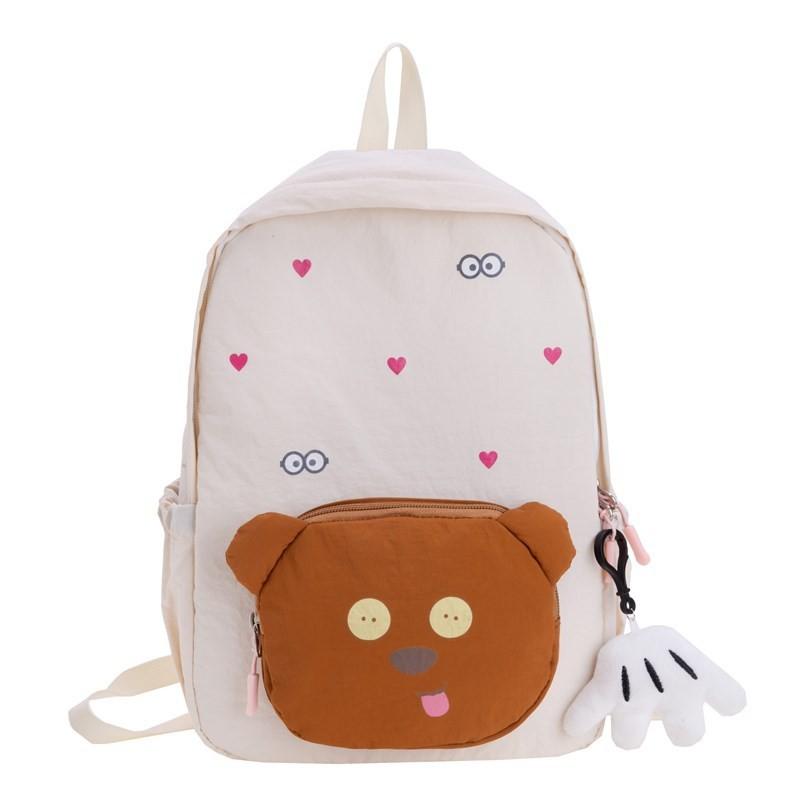 Blue And Delightful Beige Kids Backpack For Toddlers With Spacious Compartment And Trendy Design Elements